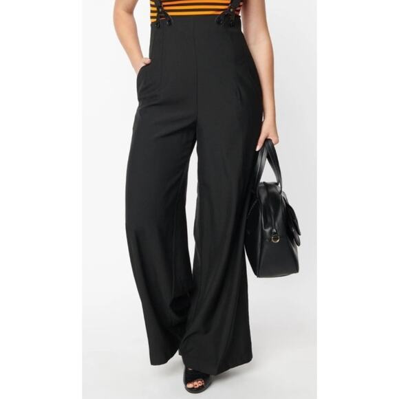 Unique Vintage Black High Waist Pants 5X 26 NWOT - Picture 1 of 3